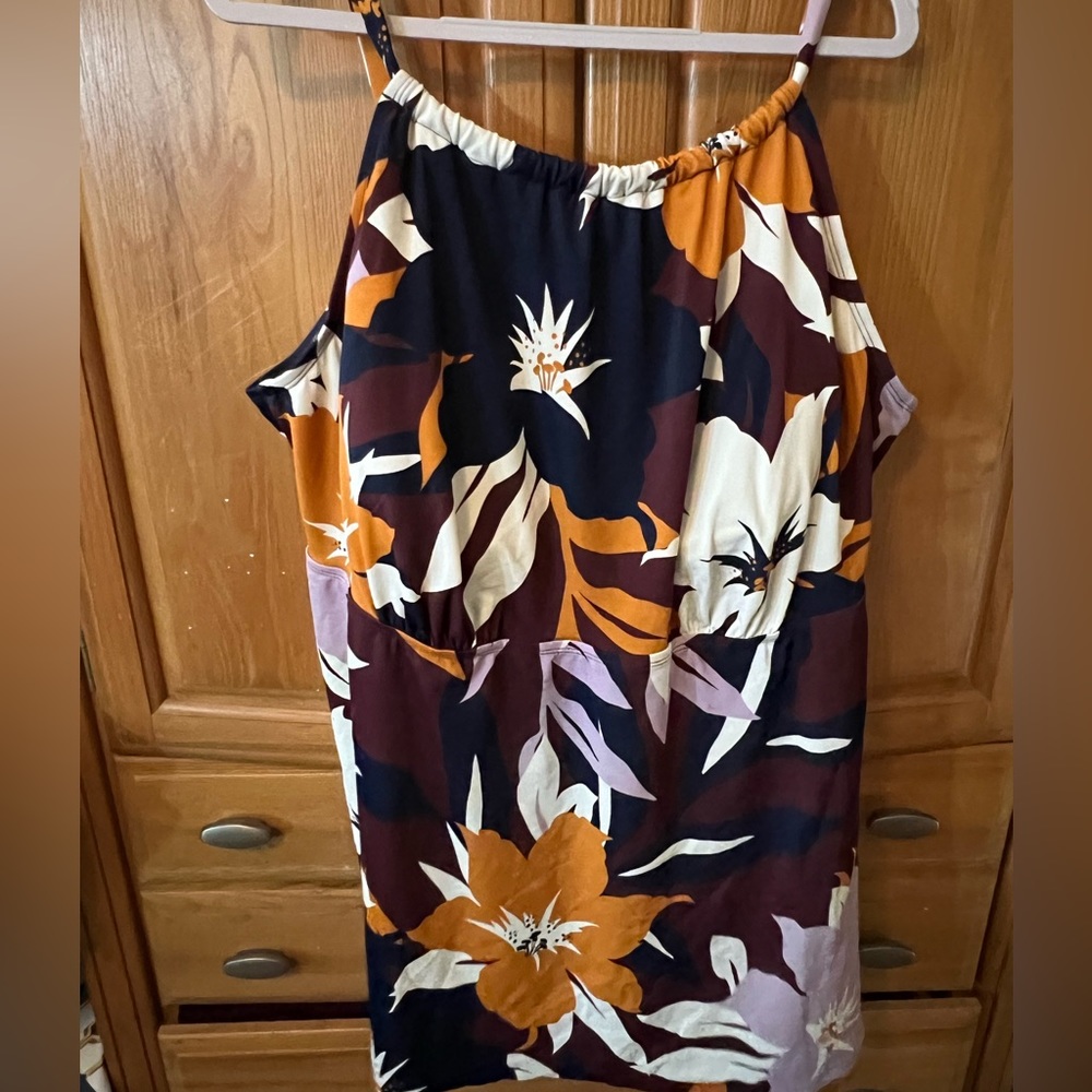 EVRI Swim Tankini Top Abstract Print with Underwire Adjustable Straps 4X NWOT